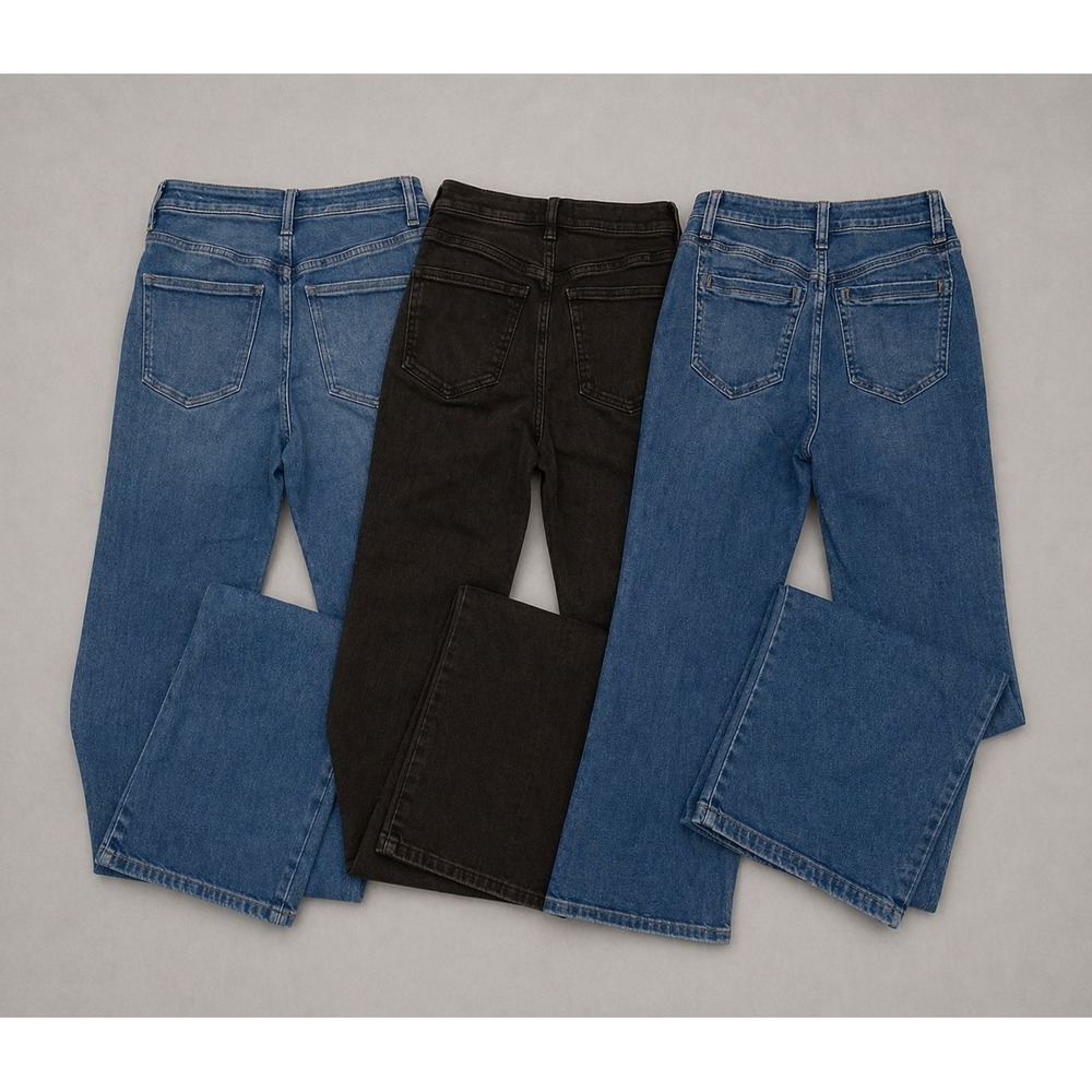 Madewell Jeans Bundle 27 Stovepipe Curvy Flare Black & Blue Denim Lot 3 Tall 27T